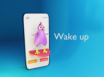 Alarm 3d alarm app character chicken