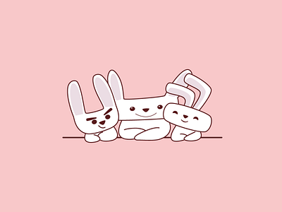 Three brothers character illustration rabbit