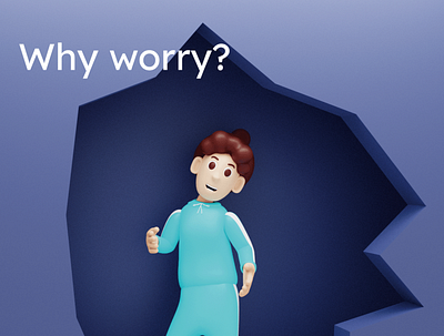 why worry 3d 3dart 3dillustration character illustration