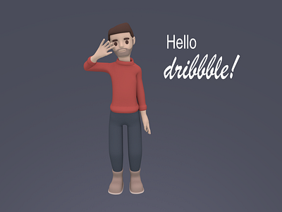 hello dribbble 3d app