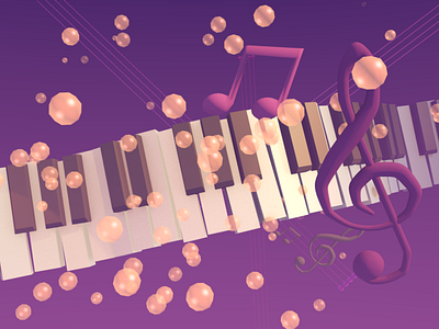 piano 3d poster