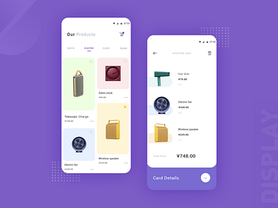 Electronic product shopping interface