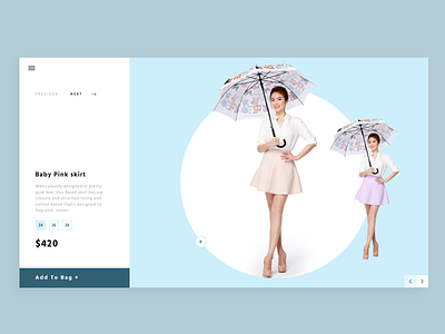 Fashion Store add to cart branding clothing colors ecommerce ecommerce design fashion feminine girl hello dribble interaction interface pink product page shopping cart skirt ui uidesign uiux umbrella