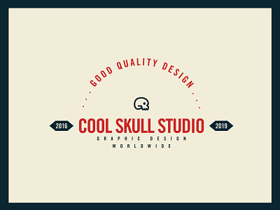 Vintage Cool Skull Studio Logo 2019 art direction brand branding cool skull studio css design dribbble graphic design icon illustrator logo logo 2d logos vintage