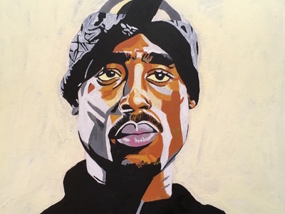 Tupac Color Work 2pac painting paintings tupac