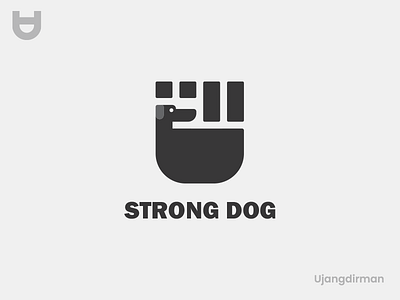 Strong Dog Logo brand branding business design dog flat logo logo design minimal modern punch vector