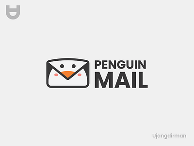 Penguin Mail Logo brand branding business design flat logo logo design mail minimal modern penguin