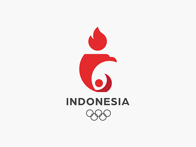 Indonesia Olympic Logo branding design flat logo logo design minimal modern olympic