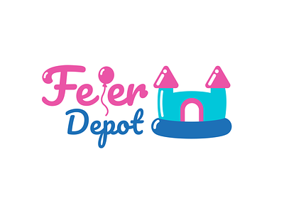Feier Depot Logo blue logo branding design logo 2d logo design logodesign logotype pink blue logo pink logo typography ui vector