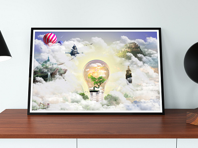 Sky World - Photo Manipulation art artwork cloud concept design frame manipulation mockup photo photomanipulation