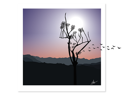 Landscape Illustration art artwork concept design graphics illustration landscape sunrise vector