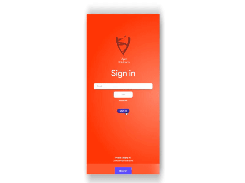 Sign in/ Sign out / Sign up _ Viper Solutions animation app art concept design logo sign in sign out sign up screen ui ui animation ui design ux ux animation