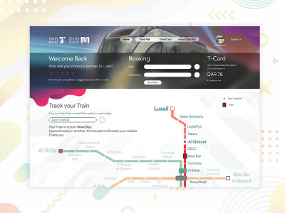 Qatar Metro Website Re-imagined (Concept) animation art artwork concept design graphics illustration lettering logo map metro minimal qatar rail travel travelwebsite typography ux vector website