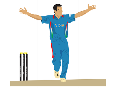 Zaheer Khan vector 01 athelete bowler cricket cricket app cricketer illustration nostalgia sports vectorart wc2011 worlcup