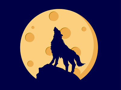 Wolf background design illustration minimalist wolf