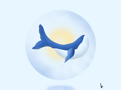 whall-e 3d album art animal art blue composition design graphic design illustration illustrations minimal ocean sea texture water whale white yellow