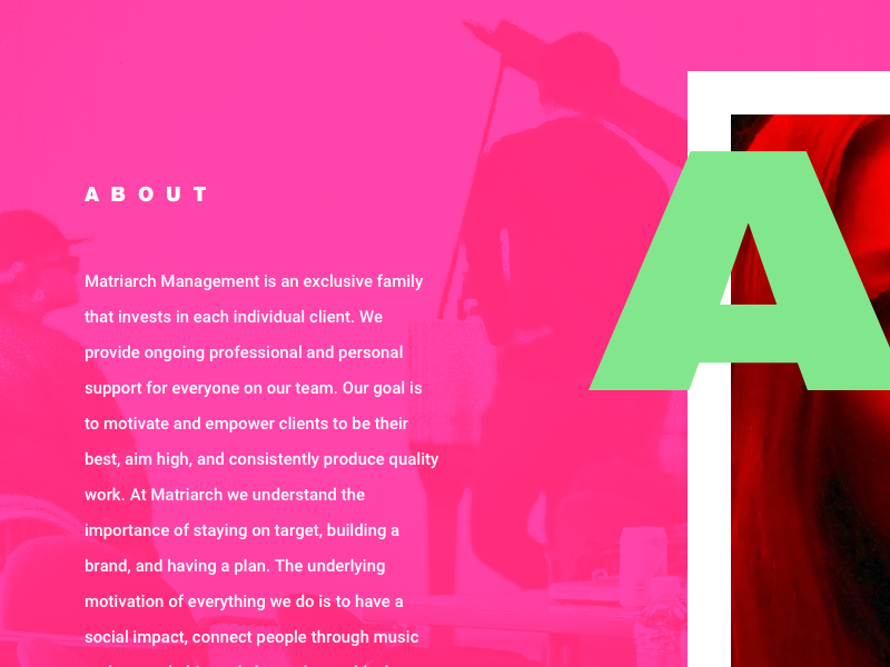 Matriarch landingpage