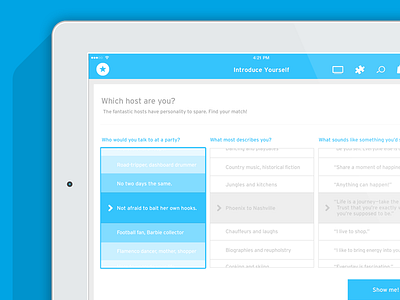 Introduce Yourself - iPad app screen