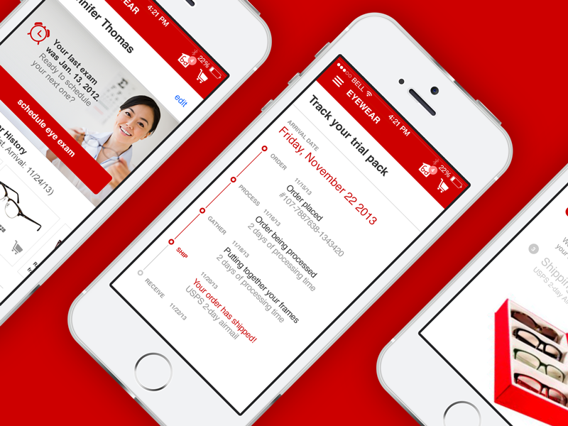 Eyewear iPhone App by Adey Salyards on Dribbble