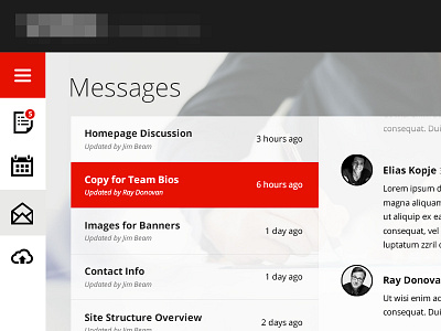 Web Application dashboard inbox messages web app
