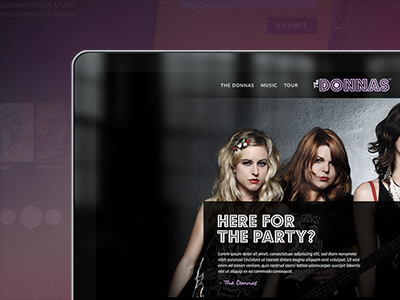Rock Band Website Concept band donnas music rock web design website
