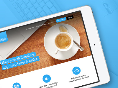 Upcoming Website Concept for SaaS blue clean landing page marketing saas website