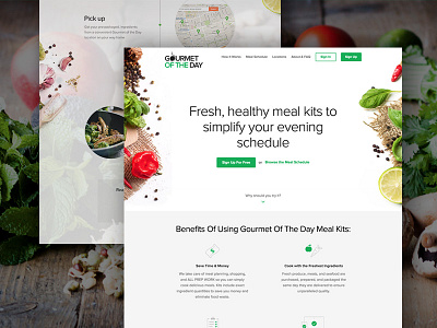Gourmet Of The Day Website cooking food fresh ingredients startup ui design web design website
