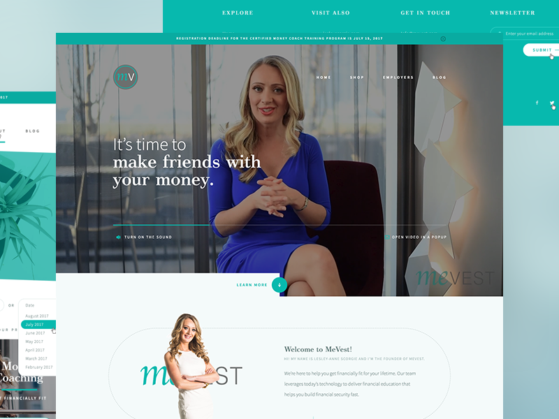 Website for Financial Coaching Business canada toronto custom money finance fintech platform uiux website web design