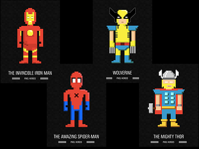 Pixel heroes hulk ironman pixel heroes superman thor wolverine