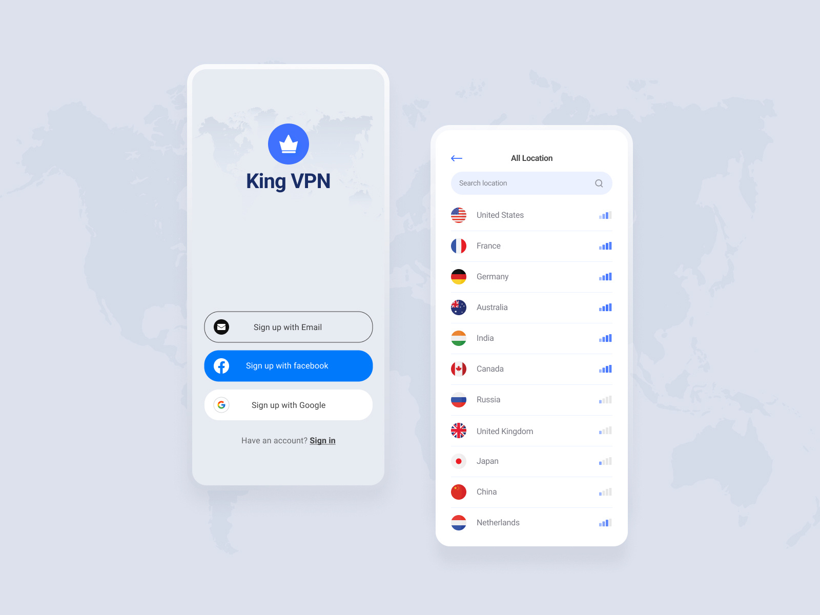 King VPN App Concept by Sujit Das on Dribbble