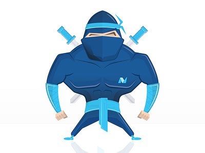 Nav Ninja blue cartoon illustration nav ninja protection sword