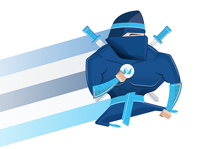 Nav Ninja Jumping blue cartoon illustration jump nav ninja sword