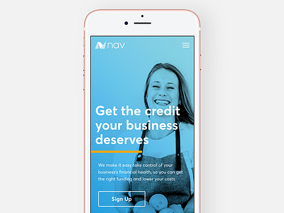 Nav Home Page Mobile blue home page nav product design ui ux