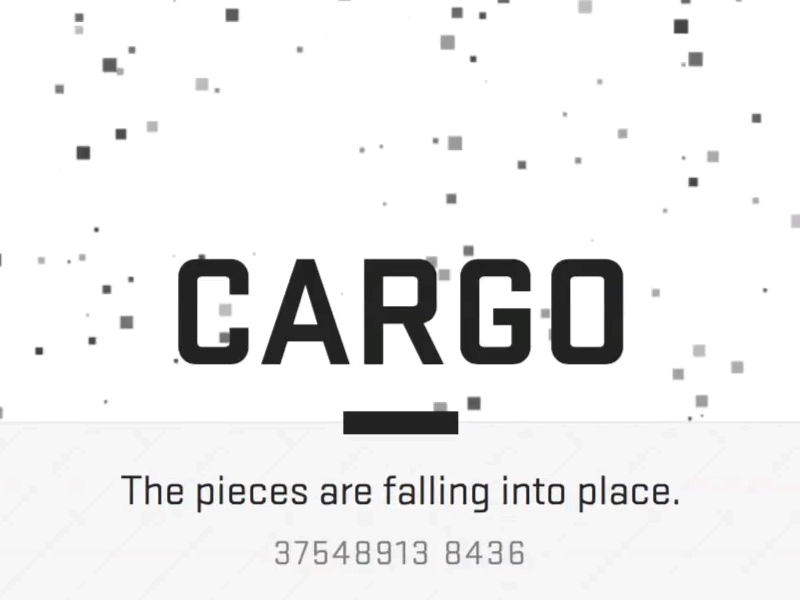 The pieces are falling into place animation bits cargo gif landing page paperjs particles pieces pixels shipping