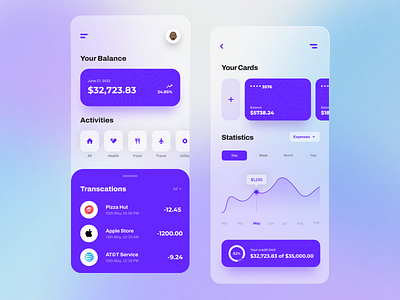 Finance App design minimal ui uiux