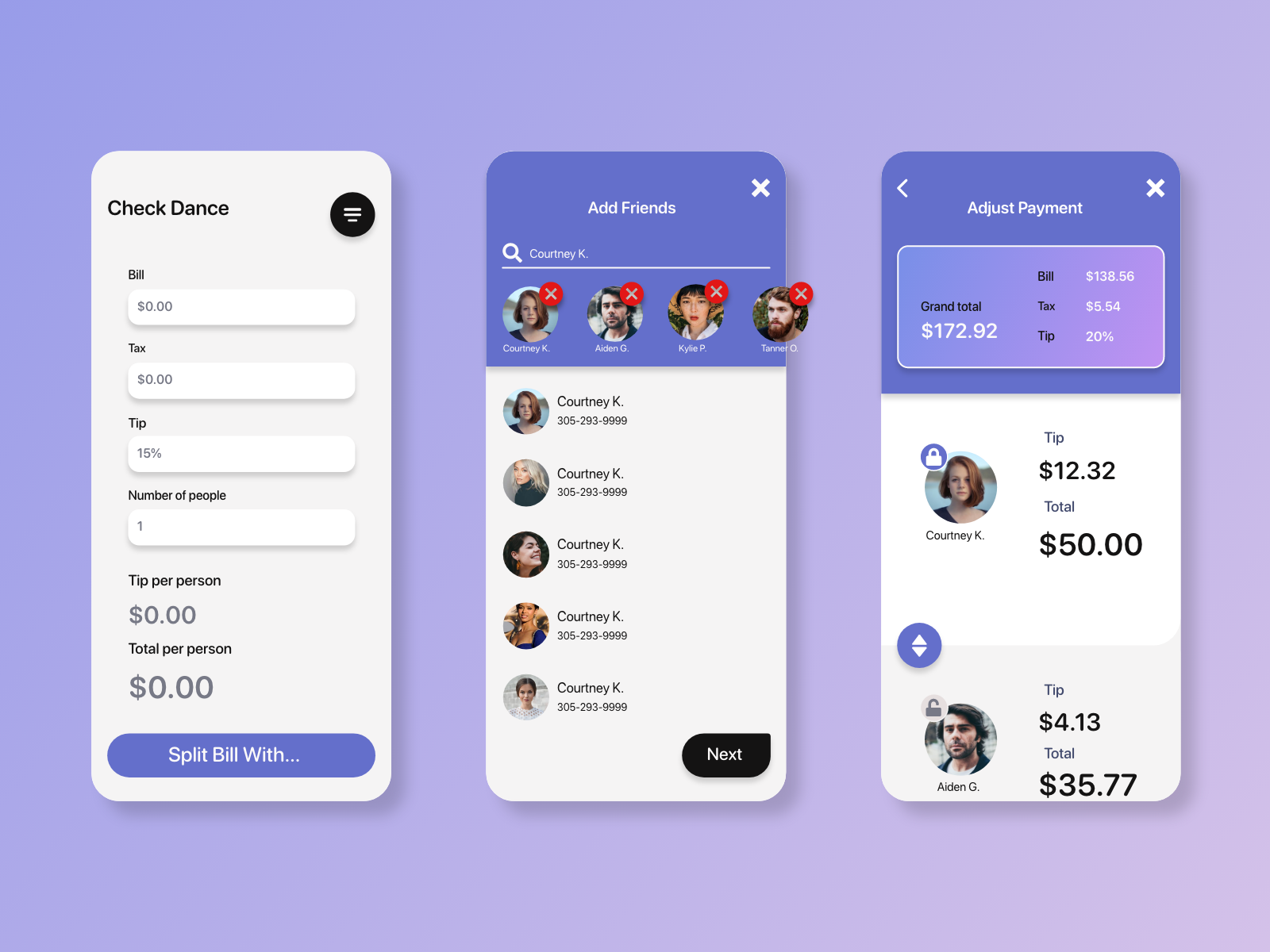 Bill Split app by Mark Feilberg on Dribbble