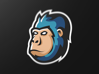 Mascot logo "Blue Gorilla" affinity affinitydesigner blue design designer esport logo gaming logo gorilla illustration logo mascot logo sport logo vector