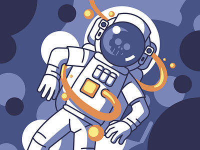 Orange Poison affinity affinitydesigner astronaut cosmonaut cosmos dead design designer flat flat design illustration orange poison skull space vector
