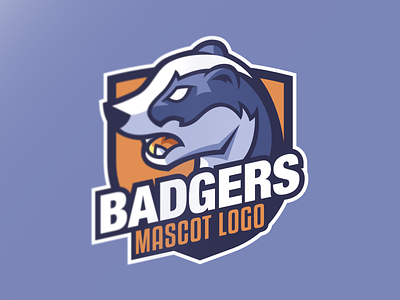 Mascot logo "Badger" affinity affinitydesigner animal badger blue design designer esport logo gaming logo illustration logo mascot logo orange rework vector