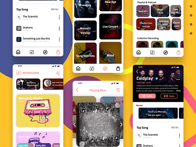 Music App Concept android applemusic clean coldplay design dribbble ios music music app product design soundcloud spotify typography ui uikit ux