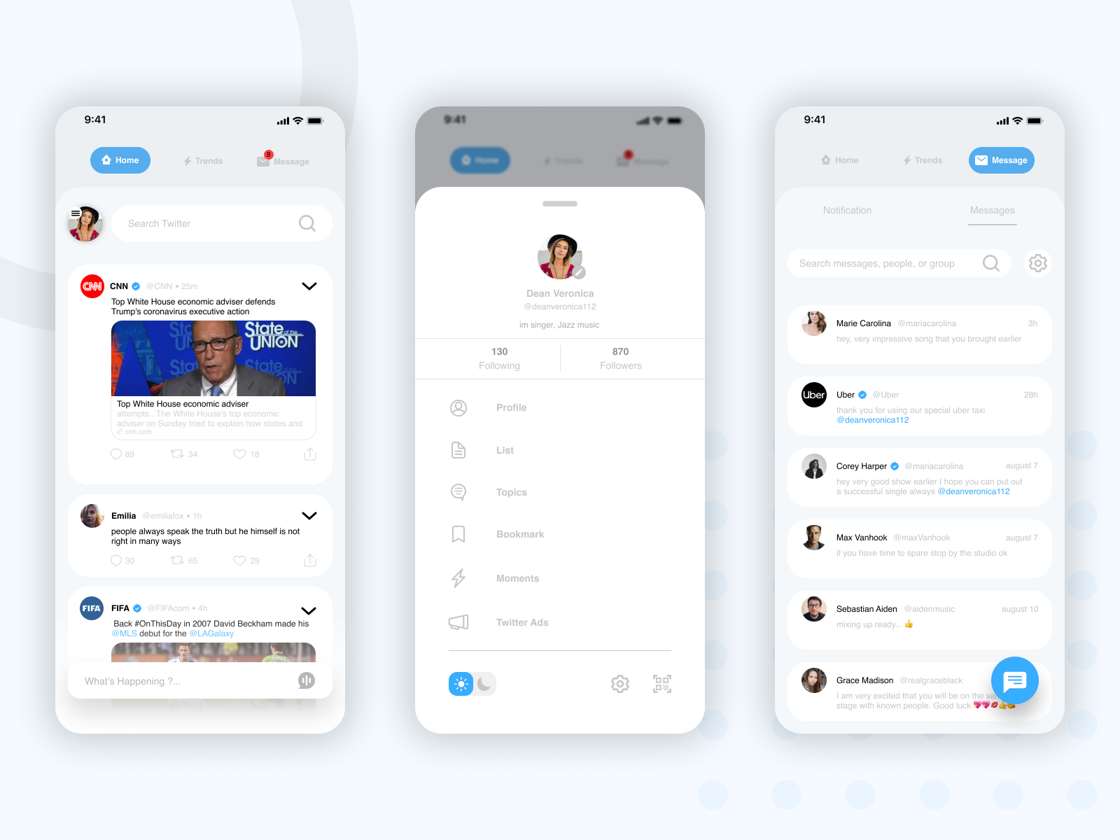 Twitter Redesign by Rocket Four on Dribbble