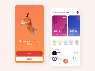 Finance : Bank Mobile App app app design banking banking app clean design clean ui finance finance app financial financial app fintech mobile app mobile app design mobile design mobile ui