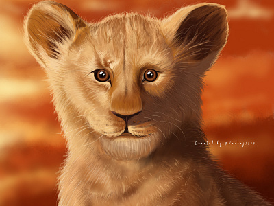 SIMBA digital painting photoshop