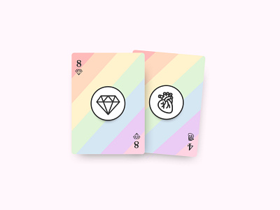 Rainbow Playing Cards art cards design dribbbleweeklywarmup illustration rainbow ux