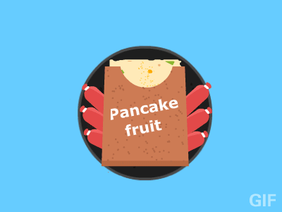 Pancake Fruit china food funny gif illustration simple vector