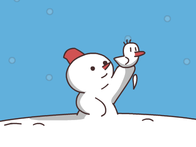 Snowman Flying Pigeons