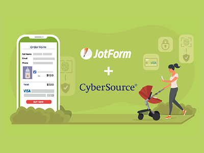JotForm - 2019 December Newsletter "Cybersource" Banner cybersource design form headerbanner illustration integration jotform ui