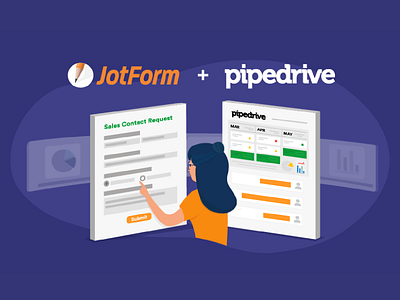 JotForm - 2019 November Newsletter "Pipedrive Integration Announ banner design design form headerbanner integration jotform pipedrive ui