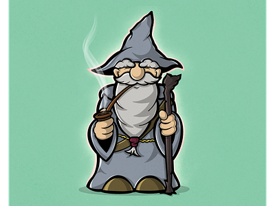 The homie, Gandalf art design drawing fun grey illustration ipadpro lord of the rings procreate the hobbit vector wip wizard