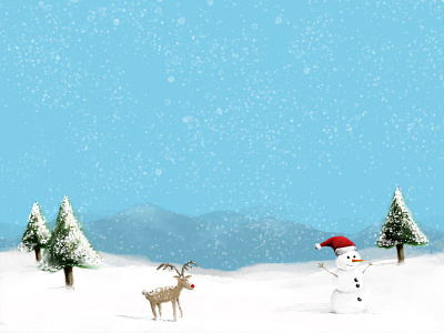 Christmas art christmas design holidays illustration reindeer snowman